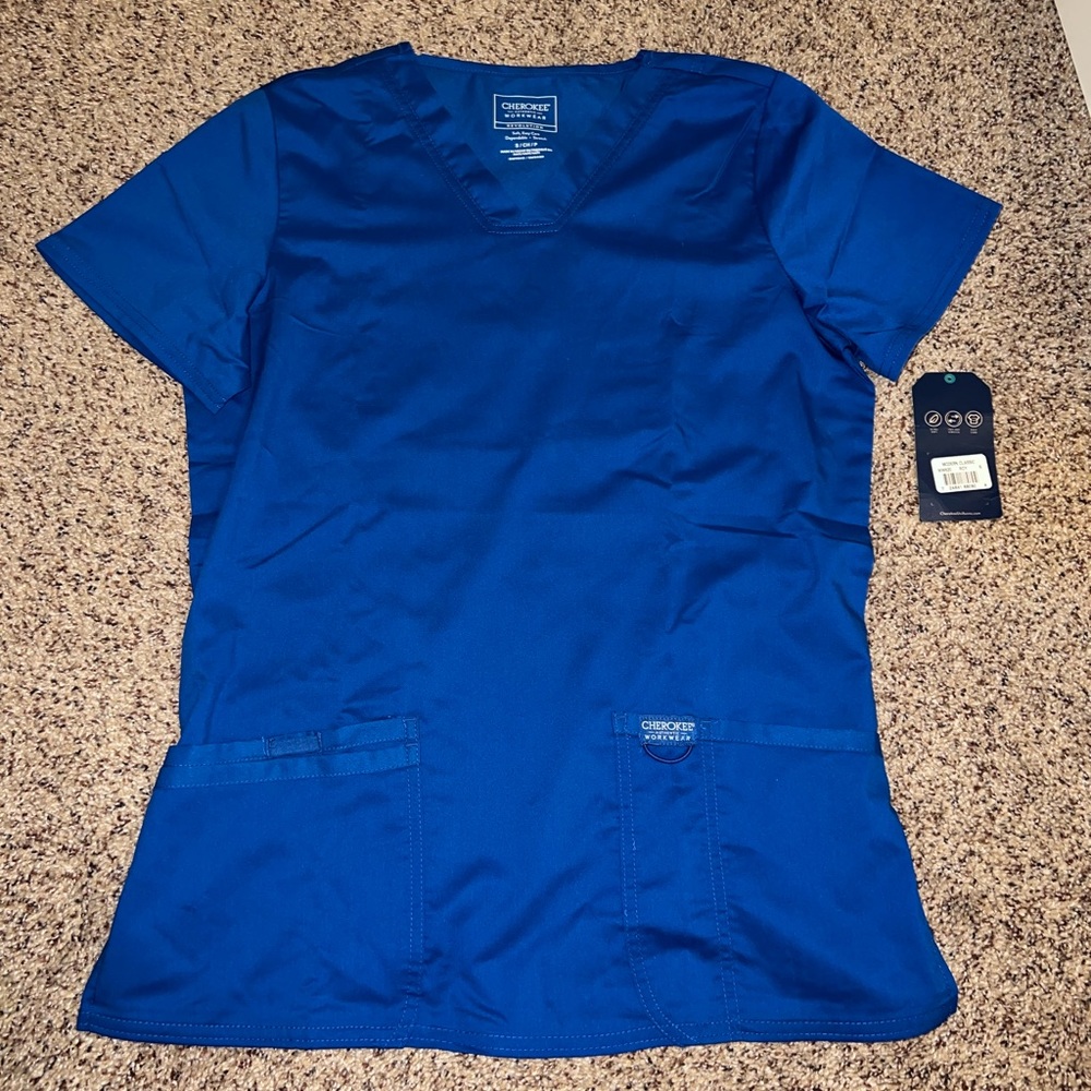 Blue scrub top